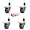 Service Caster 3'' Black Poly Swivel 1-1/2'' Expanding Stem Caster Set Total Lock Brake, 4PK SCC-EXTTL20S314-PPUB-BLK-112-4 - alternate 3
